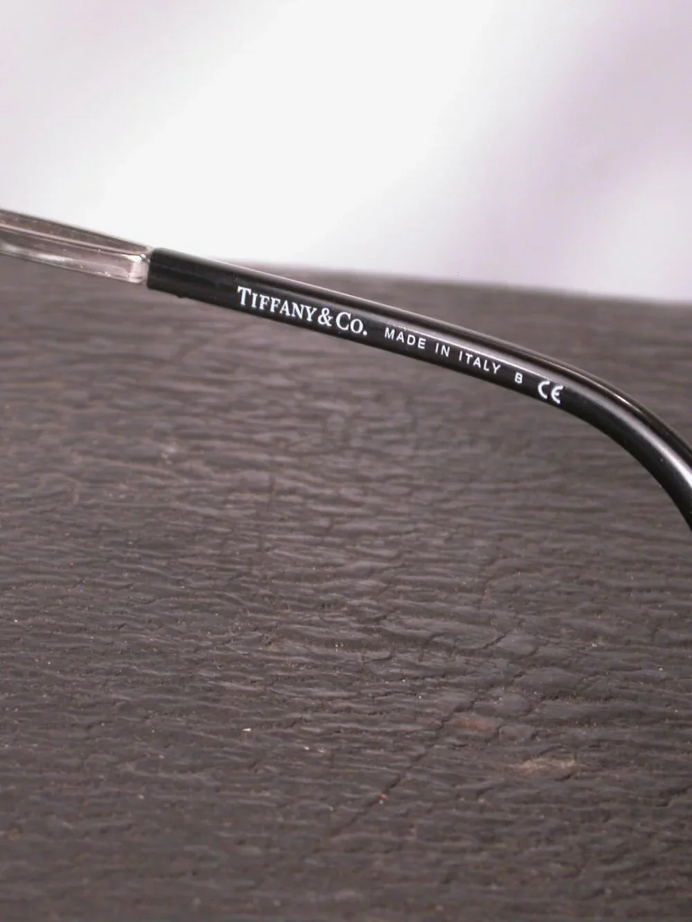 Authentic Tiffany Black Blue and Chrome Ring Eyeglasses Frames Made in Italy